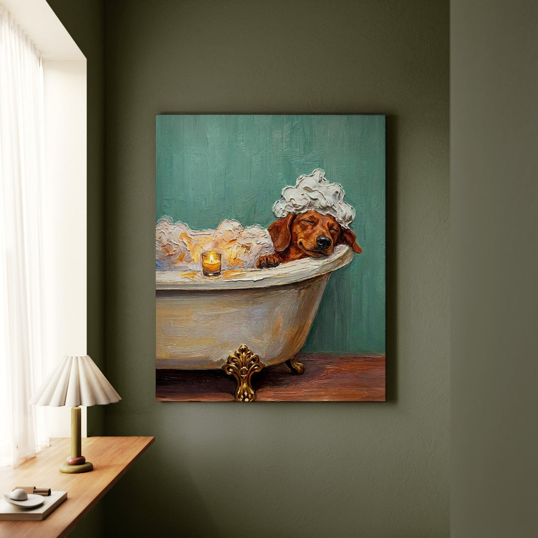 Dachshund Spa Day Canvas