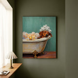 "Spa Day" - Dachshund Vertical Canvas - Dog Lover Wall Art