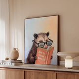 "How To Social Butterfly" - Opossum Vertical Framed Canvas - Animal Book Humor Wall Art