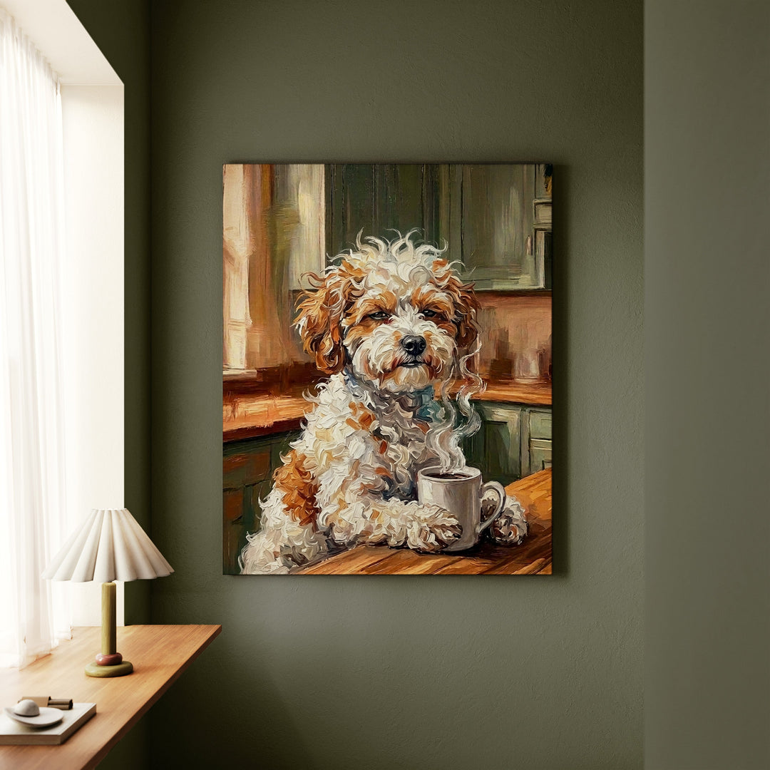 Bichon Frise Before Coffee Canvas