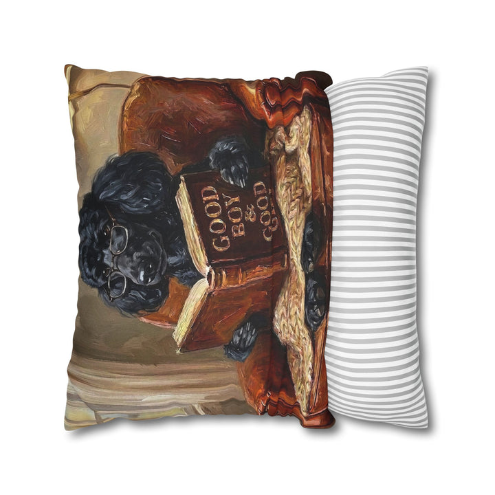 "Evening Read" - Poodle Throw Pillow - Dog Lover Home Decor