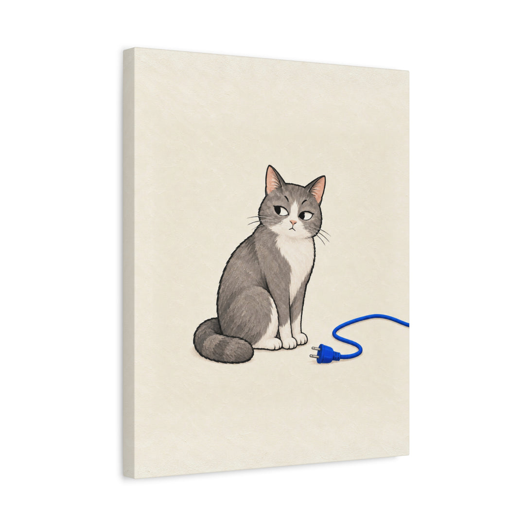 IT Support – Funny Office Wall Art with an Unplugged Cable Alibi – Canvas / Framed Canvas