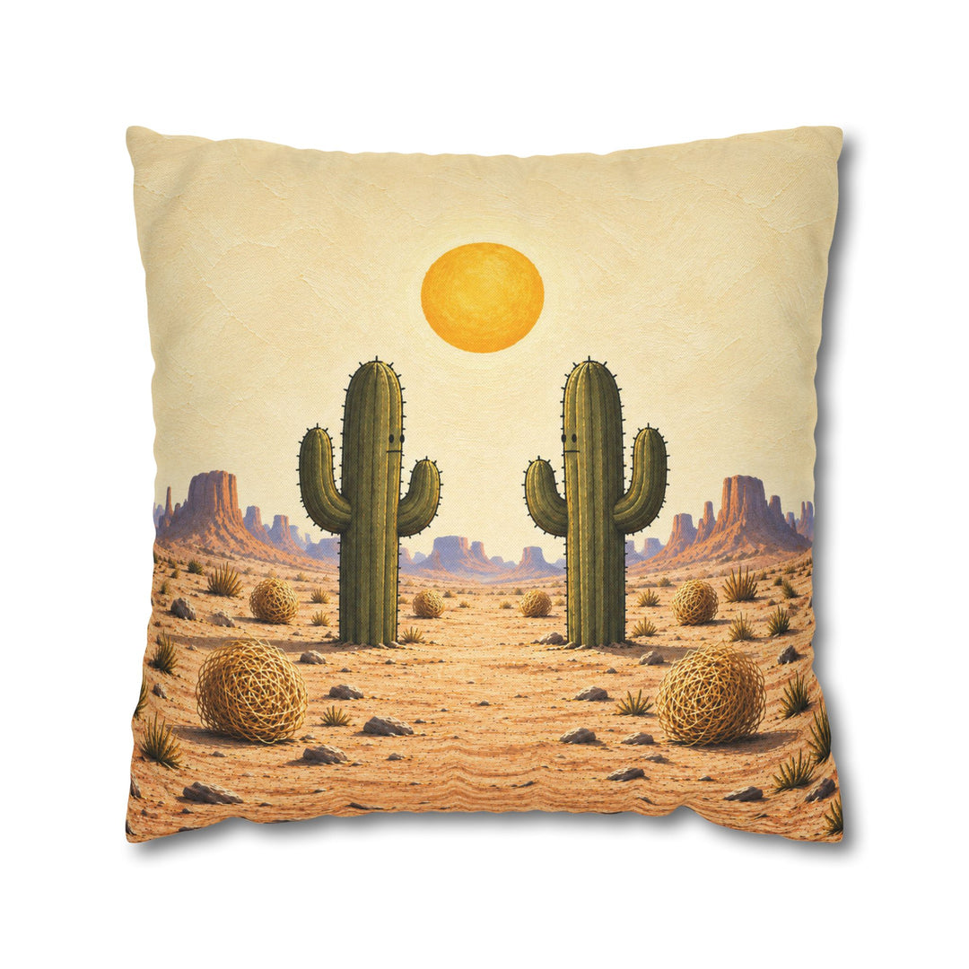 High Noon – Western Decor with Two Cacti and a Tumbleweed – Pillow / Cover