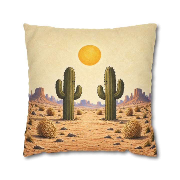 High Noon – Western Decor with Two Cacti and a Tumbleweed – Pillow / Cover