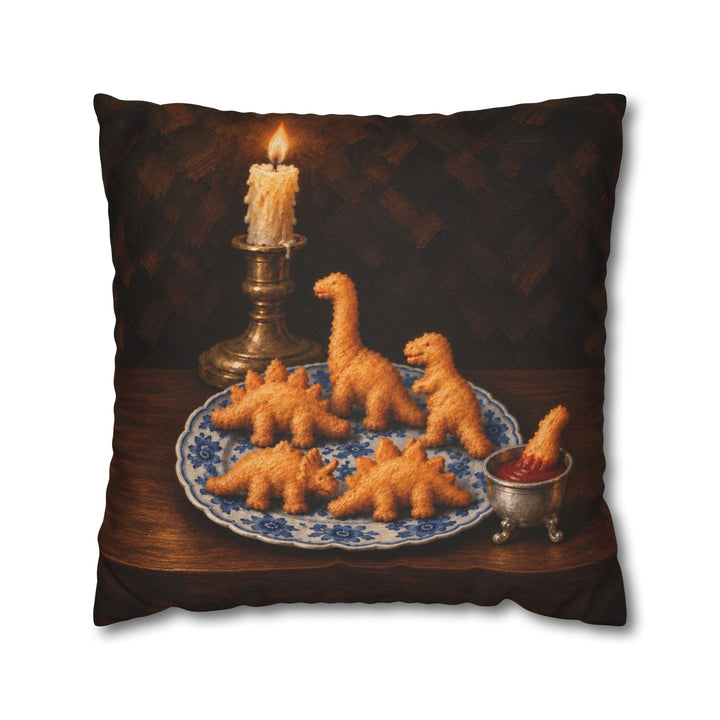 Still Life With Nuggets – Still Life Art with a Delft Bowl and Candlelight – Pillow / Cover