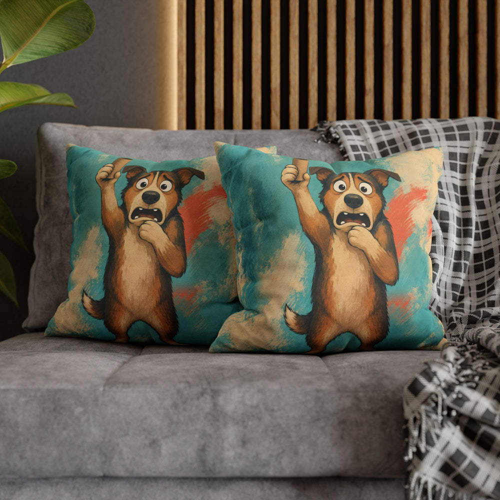 Out of Paper – Funny Bathroom Art with a Panicked Dog – Pillow / Cover