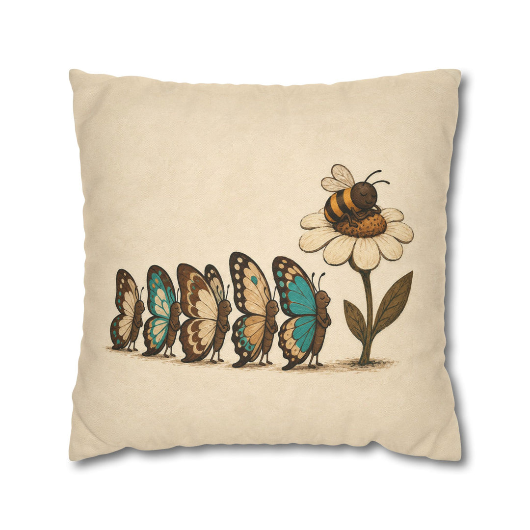 Butterfly Traffic – Butterfly Wall Art with a Queue at One Flower – Pillow / Cover
