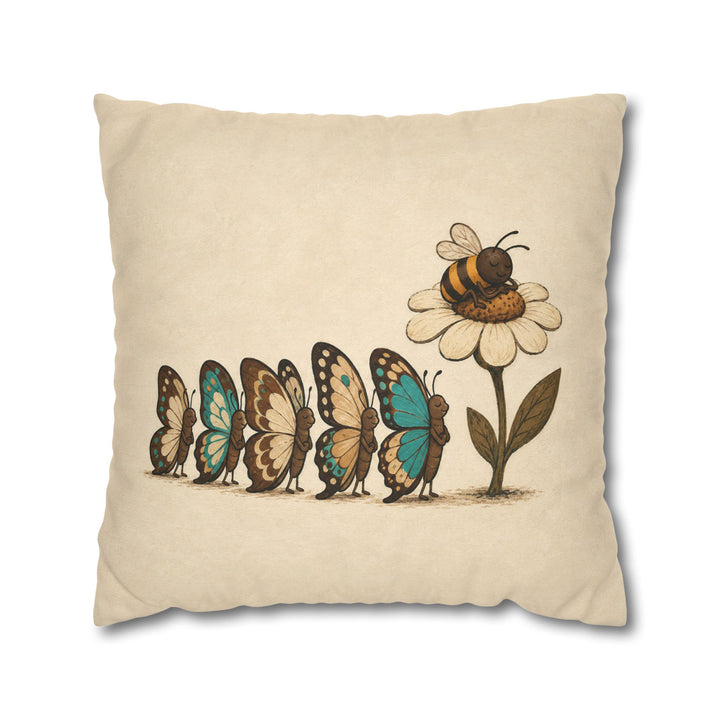 Butterfly Traffic – Butterfly Wall Art with a Queue at One Flower – Pillow / Cover
