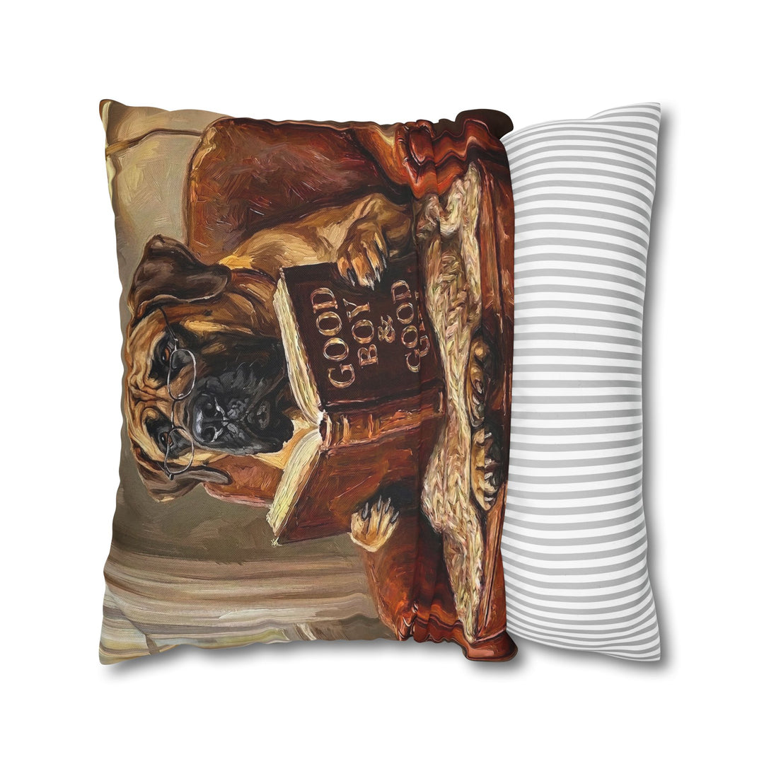 "Evening Read" - Mastiff Throw Pillow - Dog Lover Home Decor