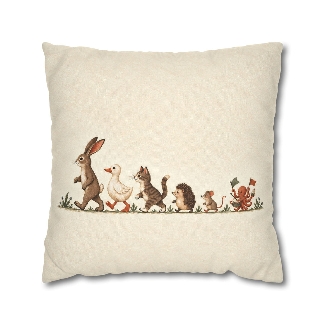 The Parade – Bunny Nursery Decor with a Size Ordered Animal March – Pillow / Cover