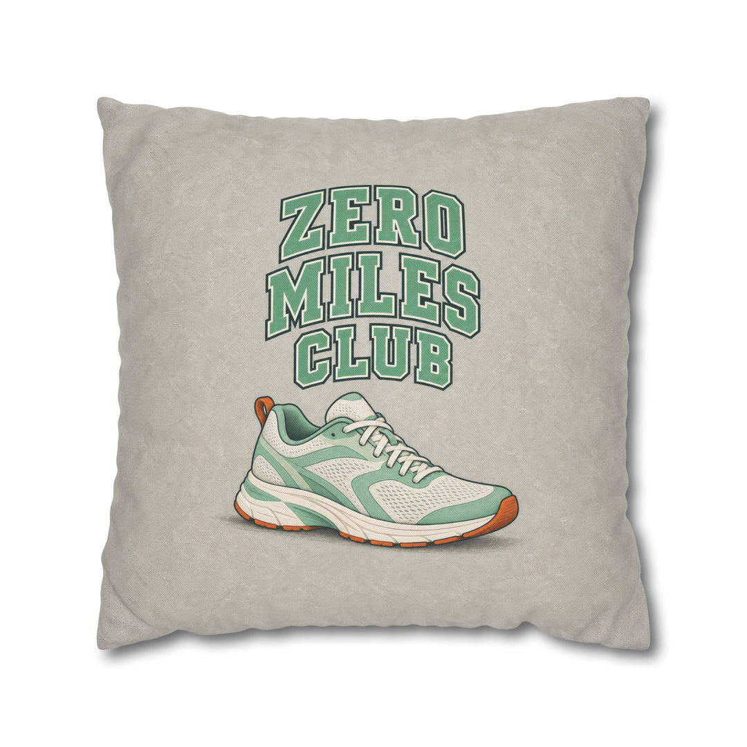 Zero Miles Club – Running Art with Proud Athletic Lettering – Pillow / Cover