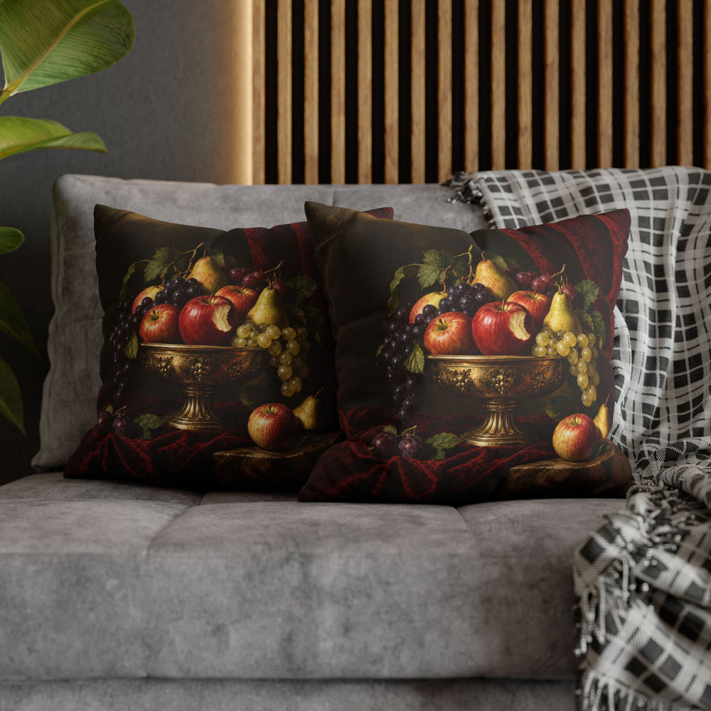 Still Life With One Bite Missing – Kitchen Wall Art with a Renaissance Fruit Scene – Pillow / Cover