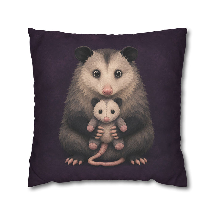 Emotional Support Possum – Opossum Art with a Gentle Hug for a Smaller Friend – Pillow / Cover