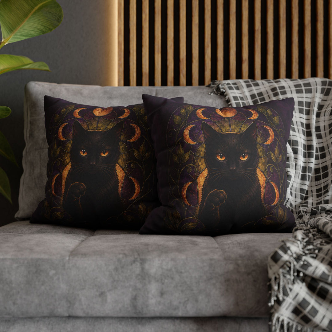 Whimsigoth Window – Whimsigoth Decor with a Stained Glass Silhouette – Pillow / Cover