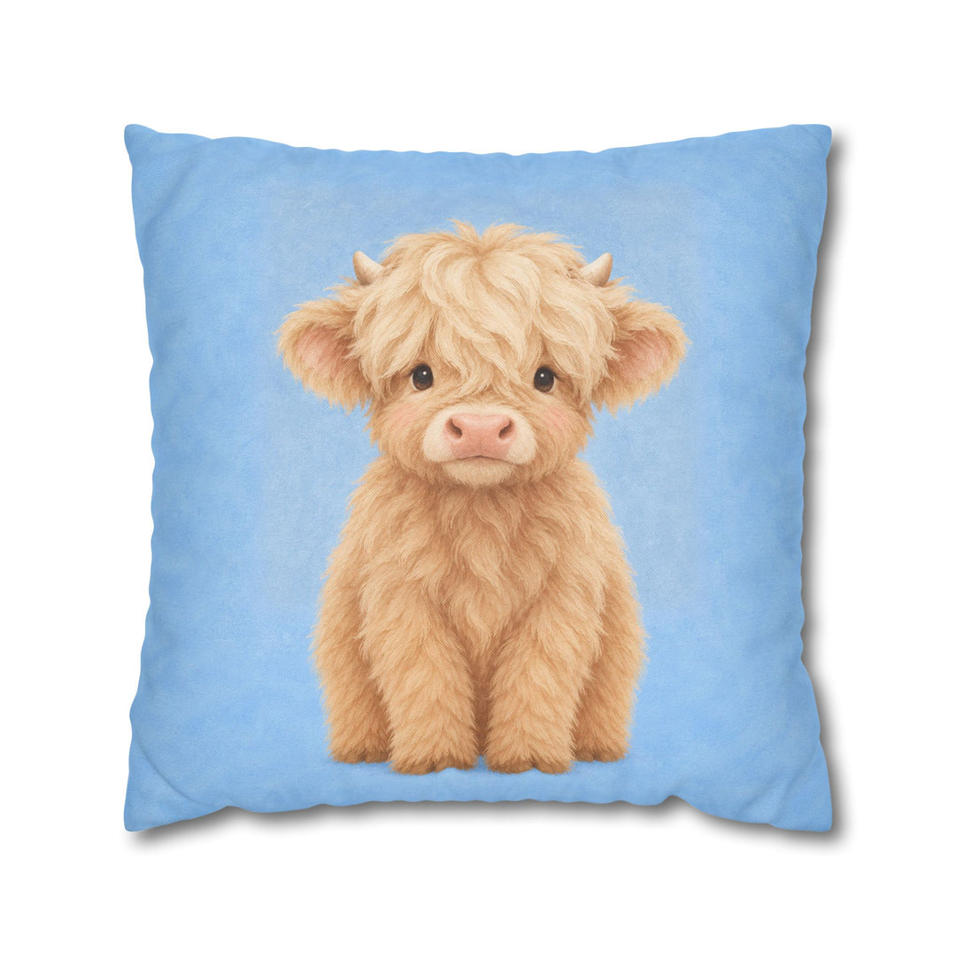 Little Highland – Nursery Wall Art with a Fluffy Calf and Tiny Horns – Pillow / Cover