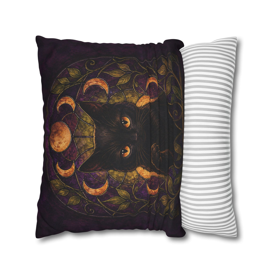 Whimsigoth Window – Whimsigoth Decor with a Stained Glass Silhouette – Pillow / Cover