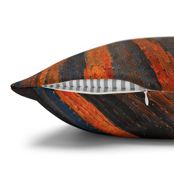 The Quack – Expressionist Art with a Swirling Orange Blue Sky – Pillow / Cover