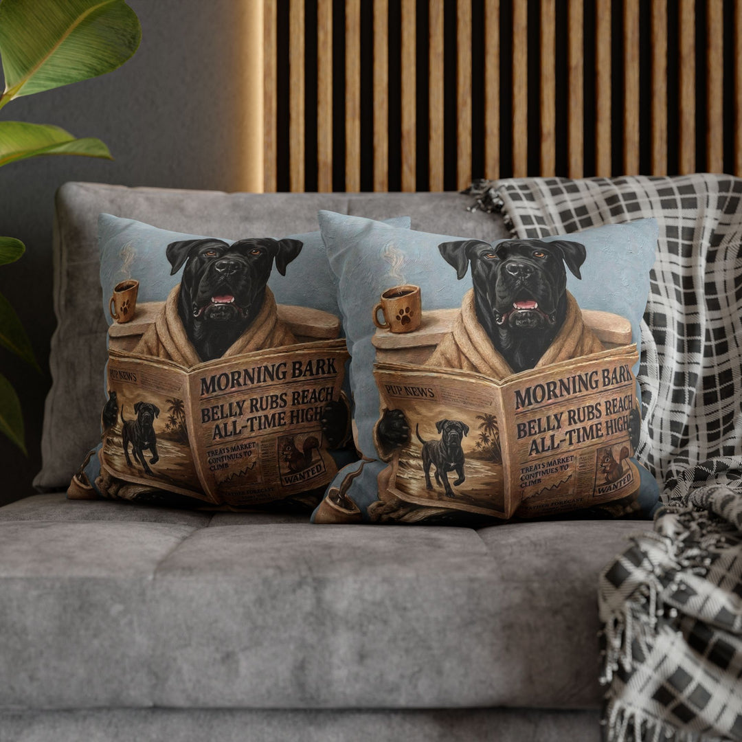 "Morning Business" - Cane Corso Throw Pillow - Dog Lover Home Decor