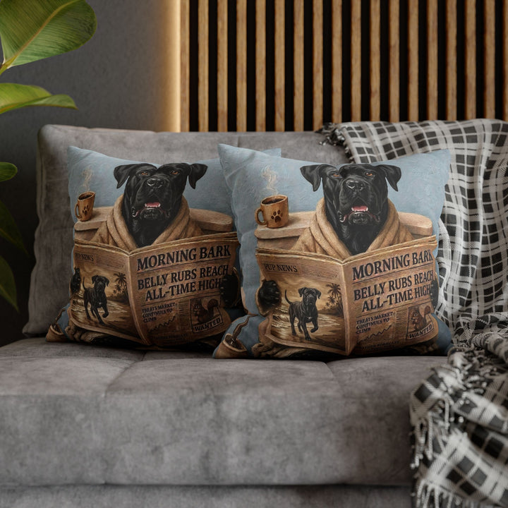 "Morning Business" - Cane Corso Throw Pillow - Dog Lover Home Decor