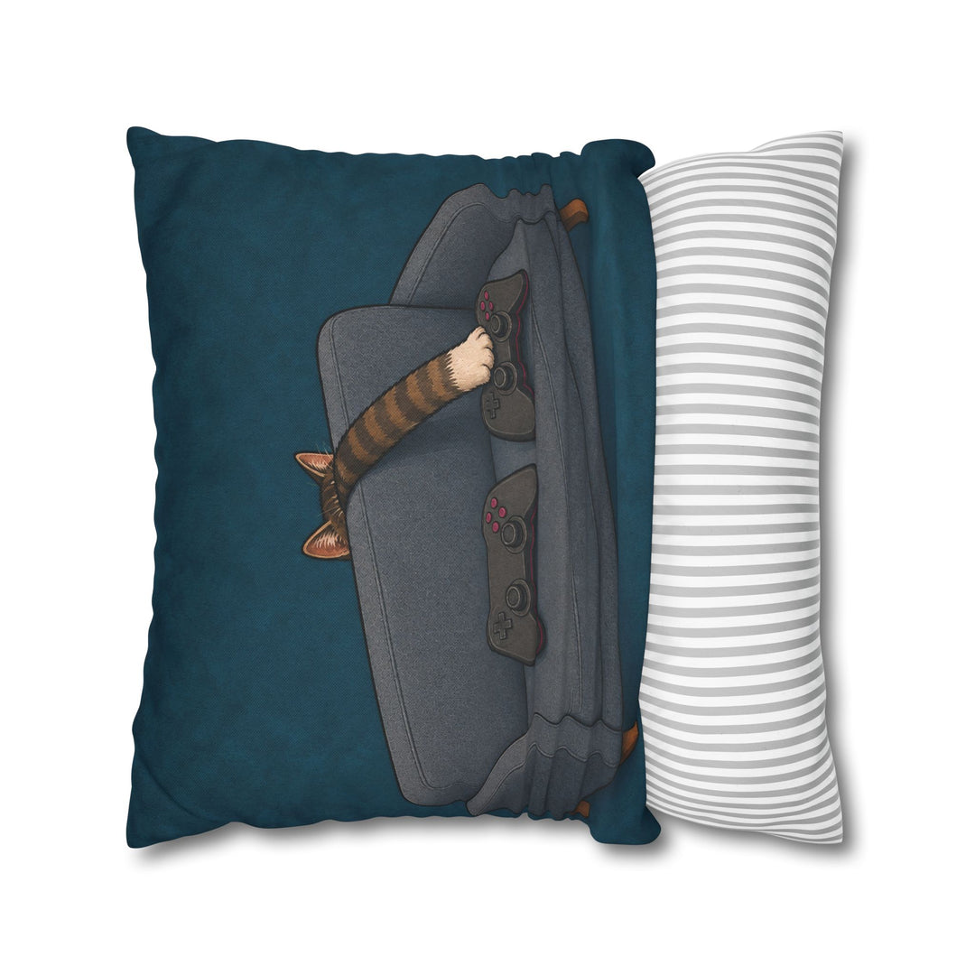 Player Two – Game Room Decor with a Paw and a Second Controller – Pillow / Cover