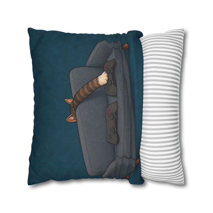 Player Two – Game Room Decor with a Paw and a Second Controller – Pillow / Cover