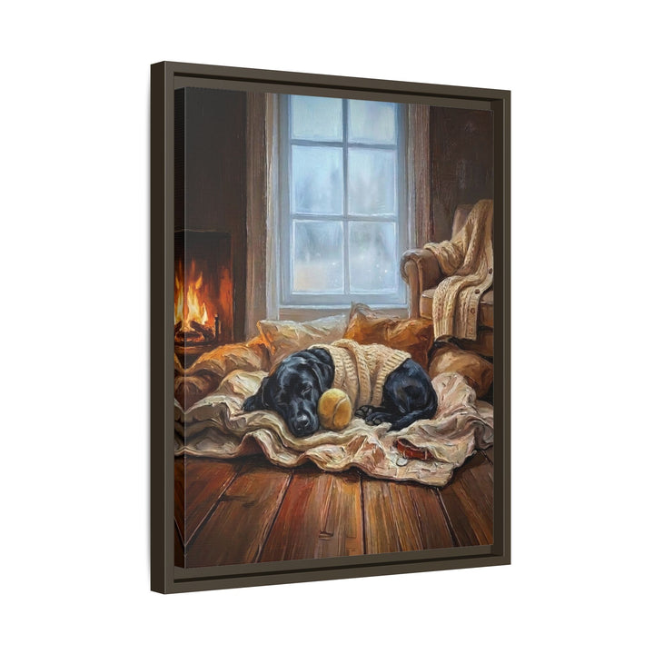 "Calm Memories" - Labrador Vertical Framed Canvas - Dog Lover Wall Art