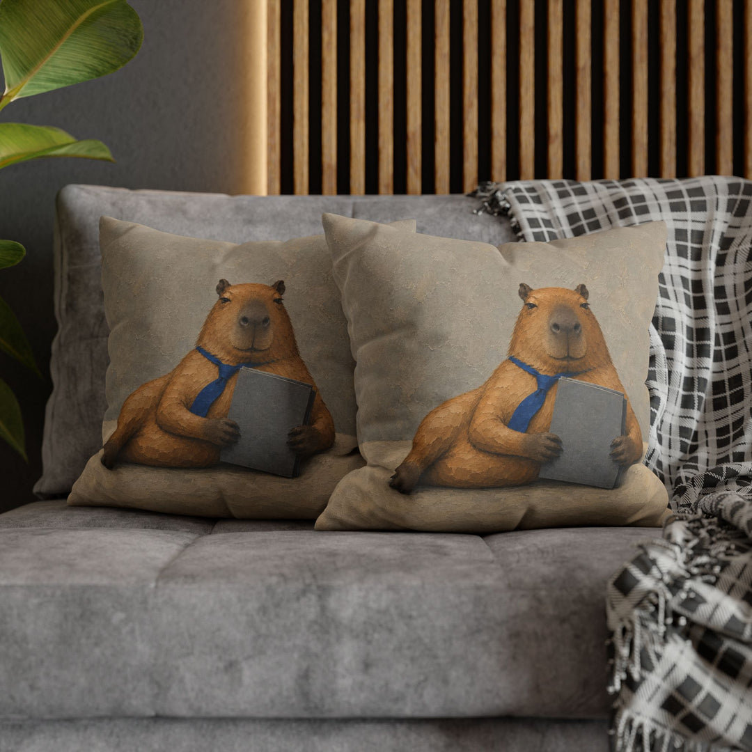 Middle Management – Office Decor with a Capybara and a Synergy Folder – Pillow / Cover