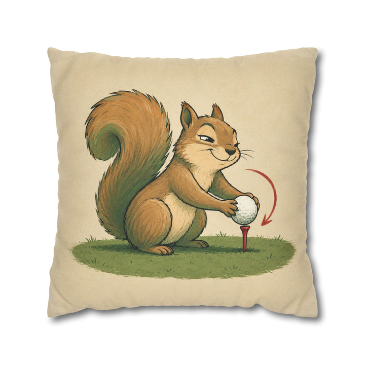 Hole In None – Golf Wall Art with a Squirrel Undoing a Good Shot – Pillow / Cover