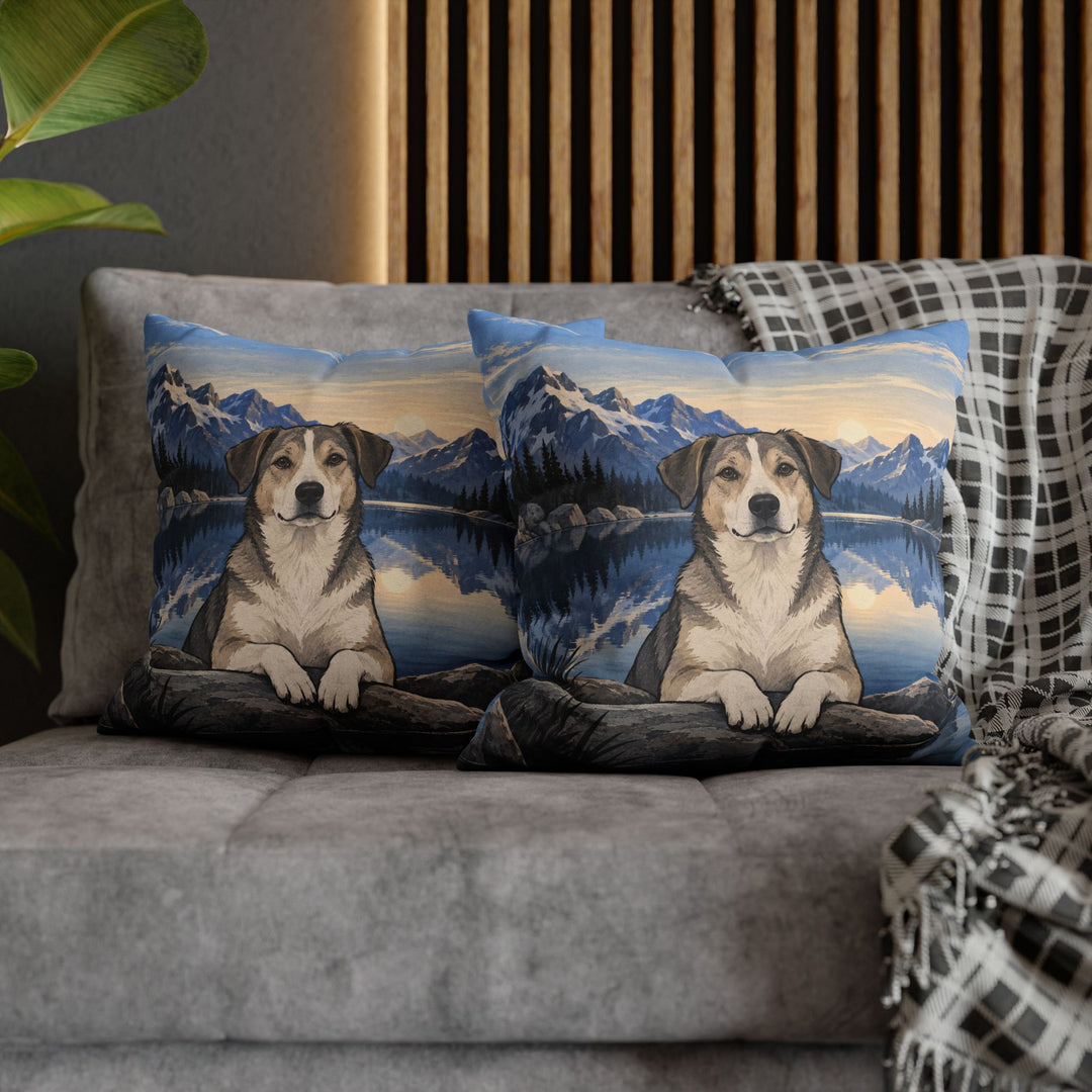 Still Water – Therapy Office Decor with an Alpine Lake at Dawn – Pillow / Cover
