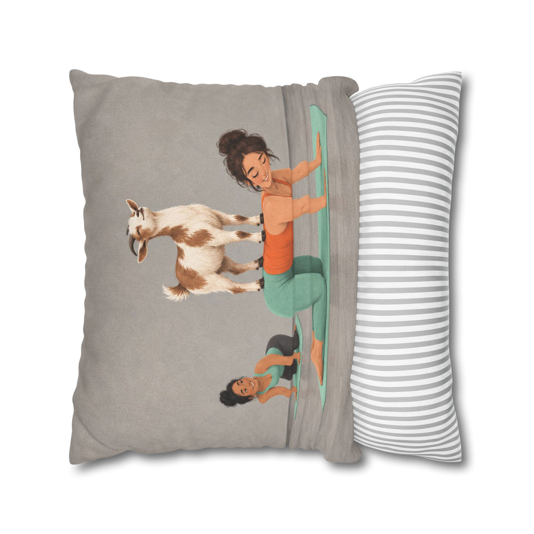 Goat Yoga – Yoga Wall Art with a Proud Stander Mid Class – Pillow / Cover