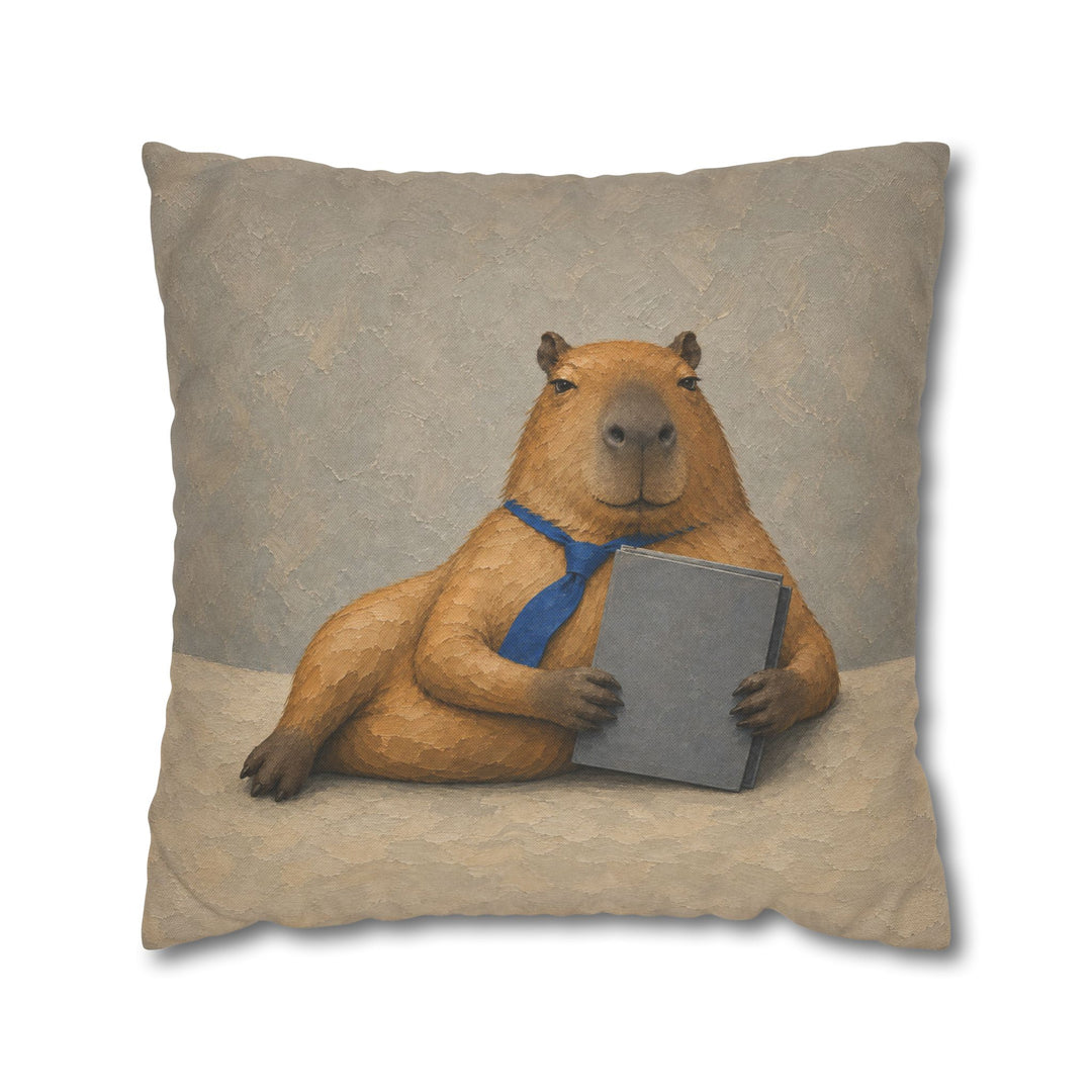 Middle Management – Office Decor with a Capybara and a Synergy Folder – Pillow / Cover