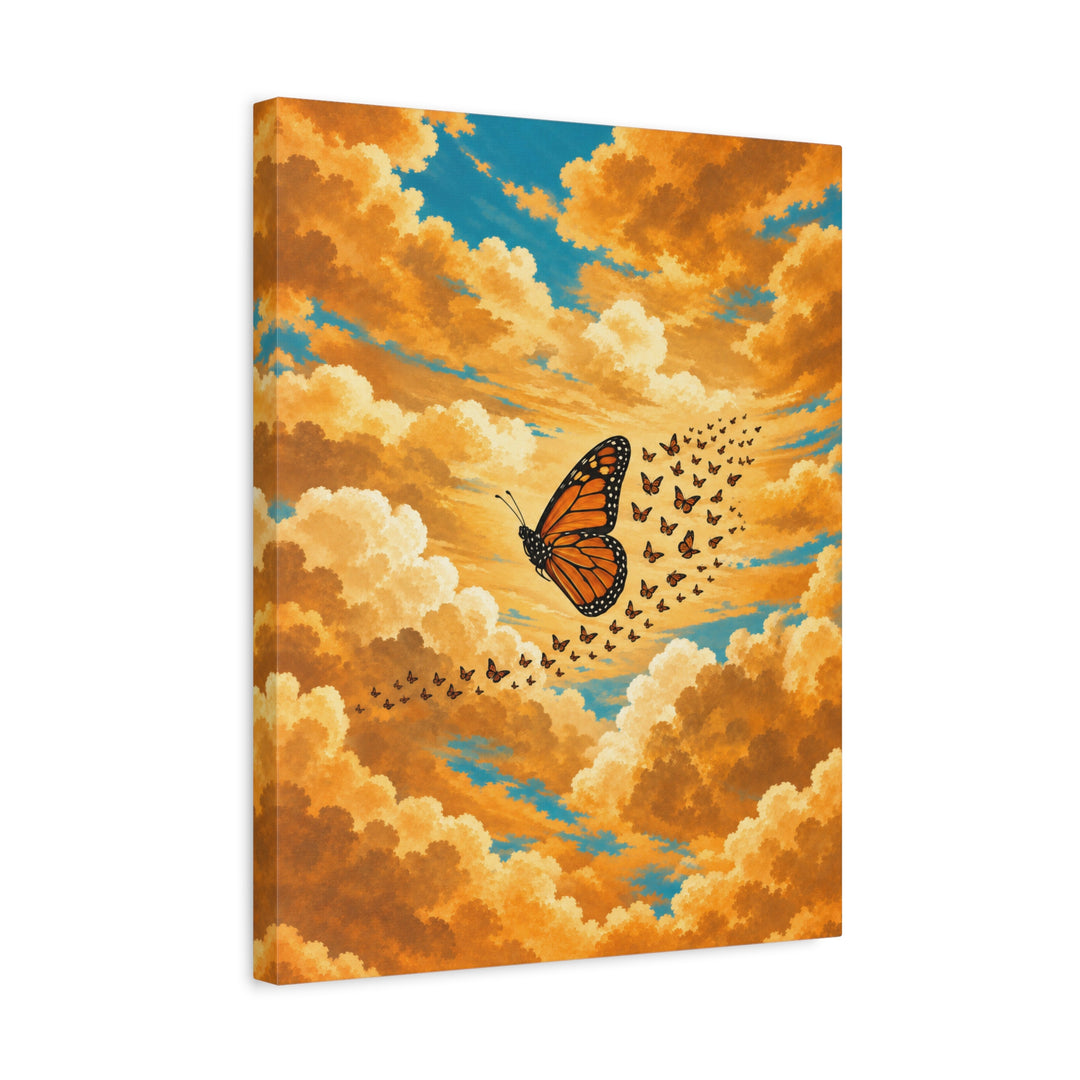 Monarch Season – Butterfly Painting with a Migration Cloud at Dawn – Canvas / Framed Canvas