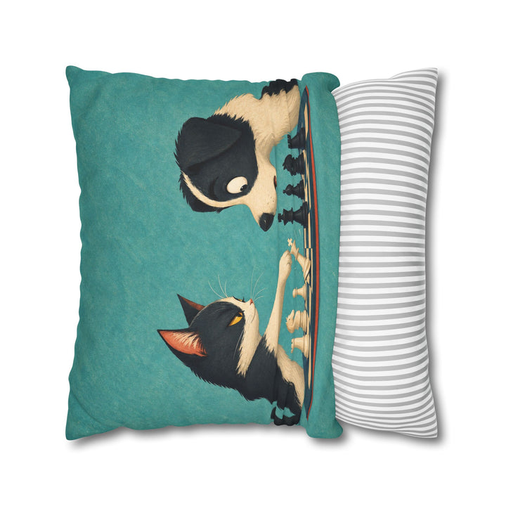 Checkmate – Quirky Wall Art with a Chessboard and a Tipped King – Pillow / Cover