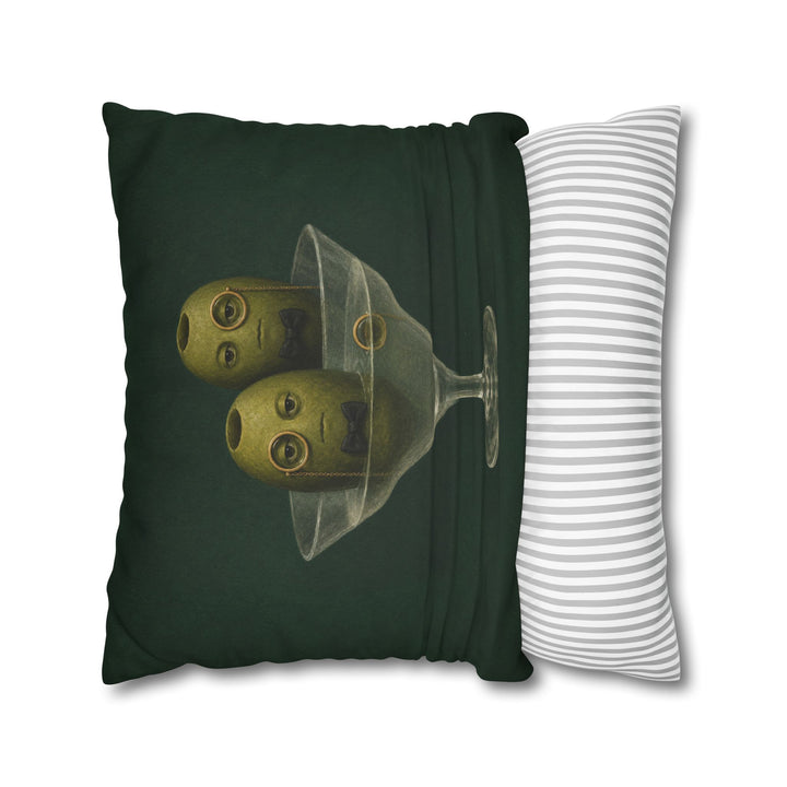 Dirty Martini Society – Espresso Martini Art with Three Olives in Monocles – Pillow / Cover