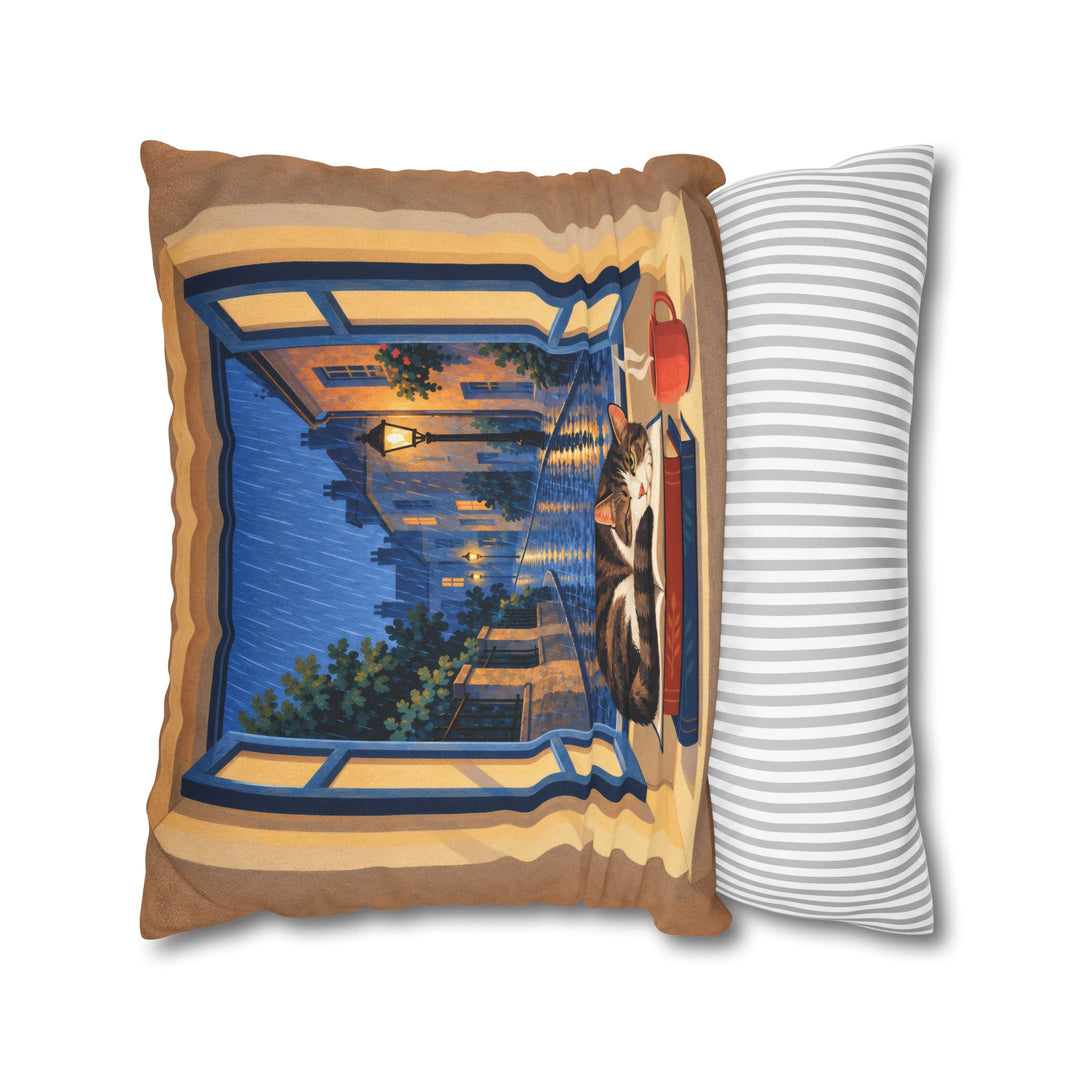 Reading Weather – Window Wall Art with a Portal and Loose Fauvist Paint – Pillow / Cover