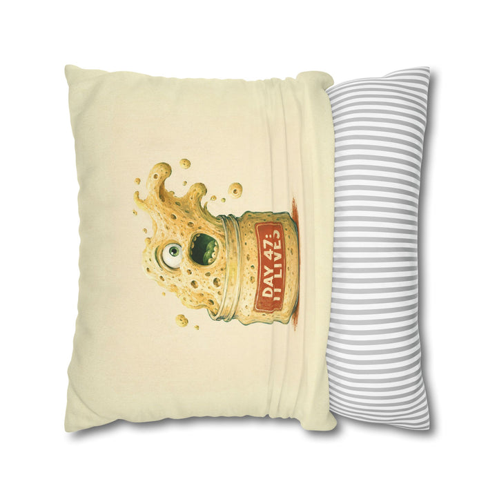 The Sourdough Diaries – Kitchen Wall Art with a Bubbling Starter in a Jar – Pillow / Cover