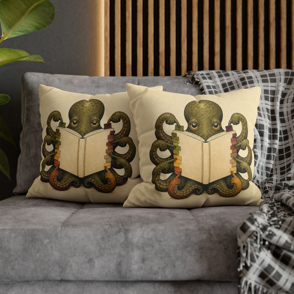 Fully Annotated – Book Lover Wall Art with an Octopus and Sticky Tabs – Pillow / Cover