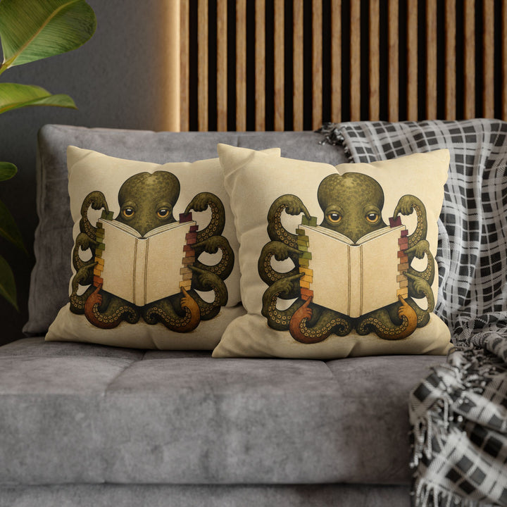 Fully Annotated – Book Lover Wall Art with an Octopus and Sticky Tabs – Pillow / Cover