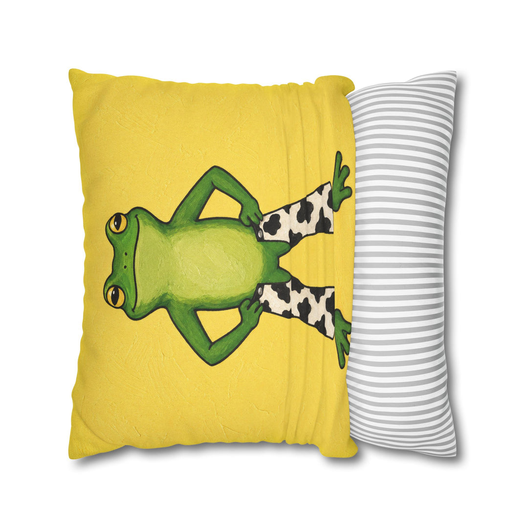 Ranch Dressing – Cowgirl Wall Art with a Frog on Butter Yellow – Pillow / Cover