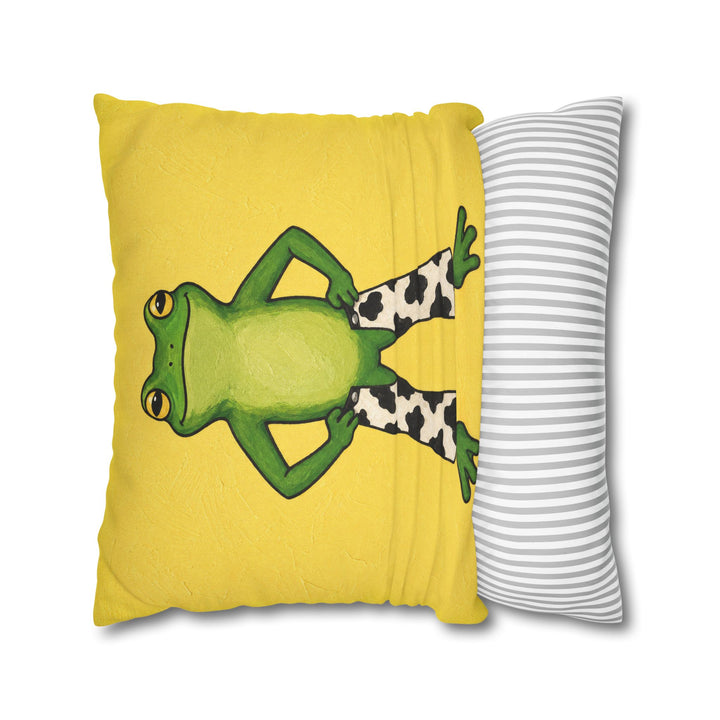 Ranch Dressing – Cowgirl Wall Art with a Frog on Butter Yellow – Pillow / Cover