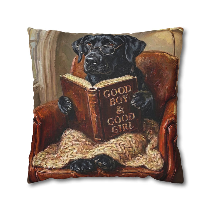 "Evening Read" - Labrador Throw Pillow - Dog Lover Home Decor
