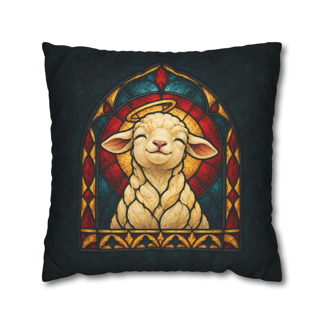 The Good Shepherd's Favorite – Christian Wall Art with a Lamb in a Gothic Arch – Pillow / Cover