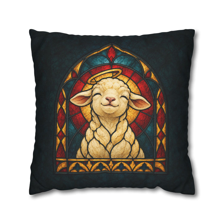 The Good Shepherd's Favorite – Christian Wall Art with a Lamb in a Gothic Arch – Pillow / Cover