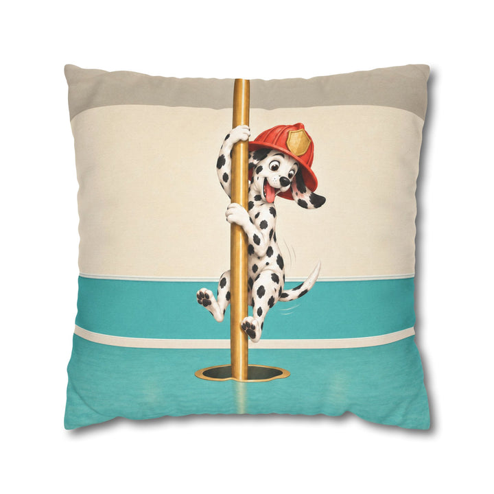 Station Dog – Firefighter Wall Art with a Dalmatian on the Pole – Pillow / Cover