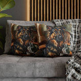 "Before Coffee" - German Shepherd Pillow Cover - Dog Lover Wall Art Home Decor