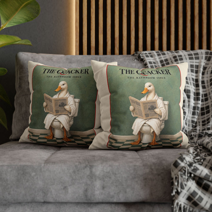The Quacker – Magazine Cover Art with an Elegant Fictional Masthead – Pillow / Cover