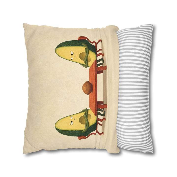 Avocado Custody – Funny Kitchen Art with Two Halves and One Pit – Pillow / Cover