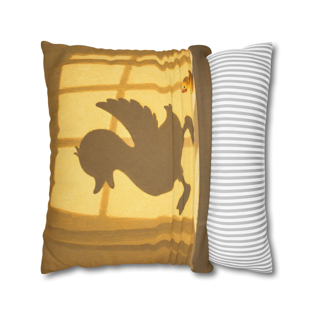 Gone Swimming – Bathroom Wall Art with a Sunlit Curtain and Cross Light – Pillow / Cover