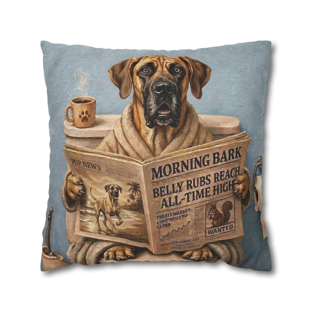 "Morning Business" - Great Dane Pillow Cover - Dog Lover Home Decor