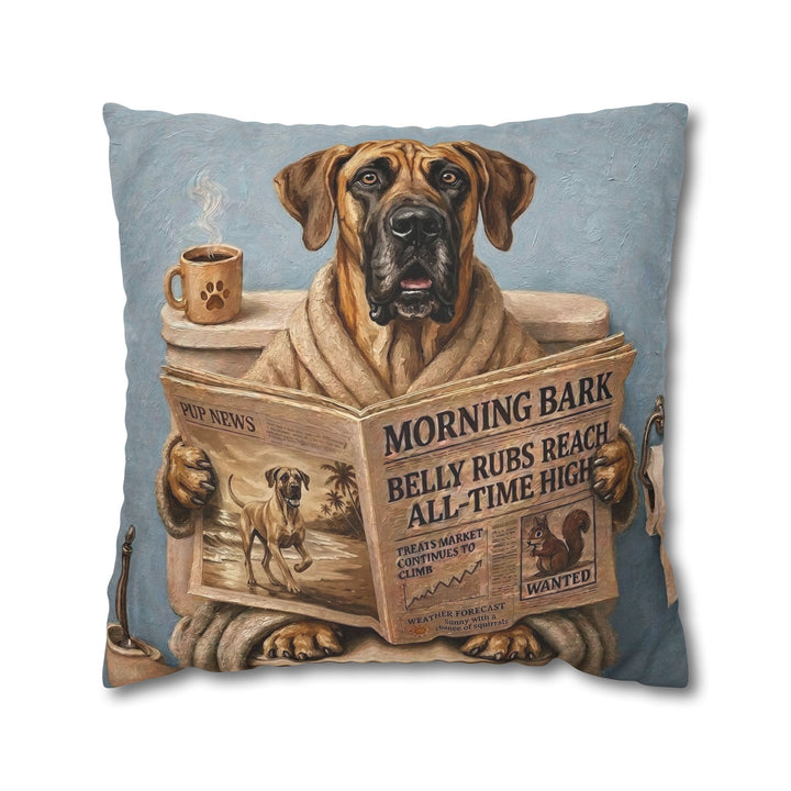 "Morning Business" - Great Dane Pillow Cover - Dog Lover Home Decor